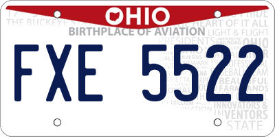 OH license plate FXE5522