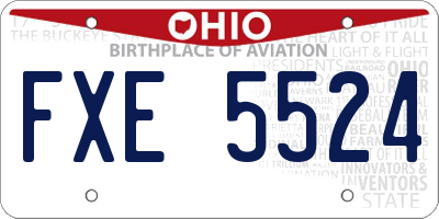 OH license plate FXE5524