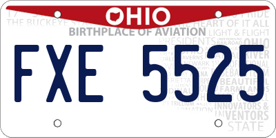 OH license plate FXE5525