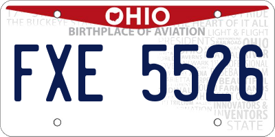 OH license plate FXE5526