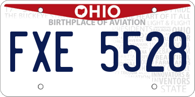 OH license plate FXE5528