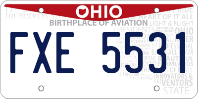 OH license plate FXE5531