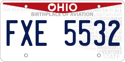 OH license plate FXE5532
