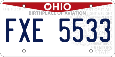 OH license plate FXE5533