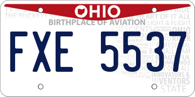 OH license plate FXE5537