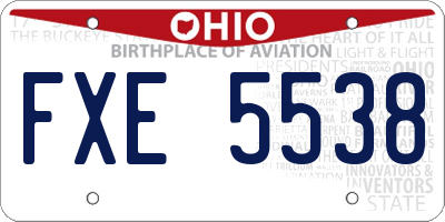 OH license plate FXE5538