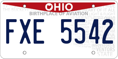 OH license plate FXE5542