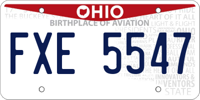 OH license plate FXE5547