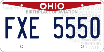 OH license plate FXE5550
