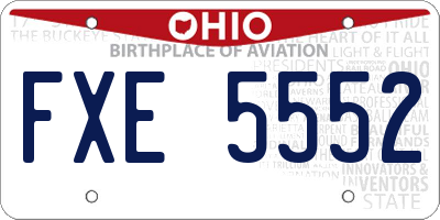 OH license plate FXE5552