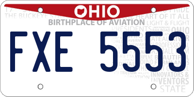 OH license plate FXE5553