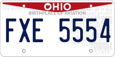 OH license plate FXE5554
