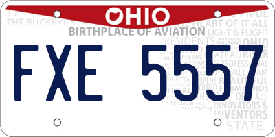 OH license plate FXE5557