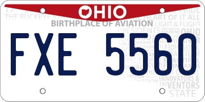 OH license plate FXE5560