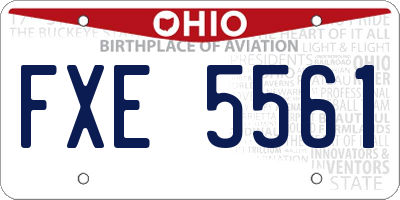 OH license plate FXE5561