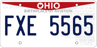 OH license plate FXE5565