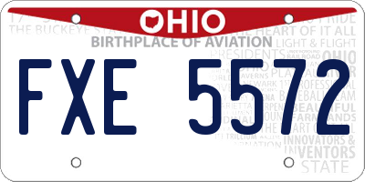 OH license plate FXE5572