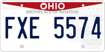 OH license plate FXE5574