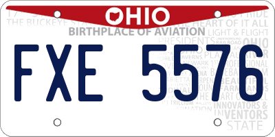 OH license plate FXE5576