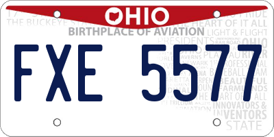 OH license plate FXE5577