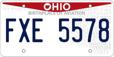 OH license plate FXE5578
