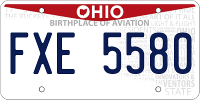 OH license plate FXE5580