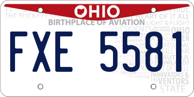OH license plate FXE5581
