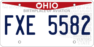 OH license plate FXE5582