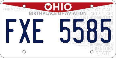 OH license plate FXE5585