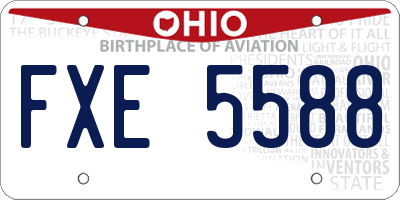 OH license plate FXE5588