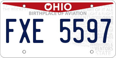 OH license plate FXE5597