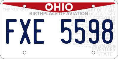 OH license plate FXE5598