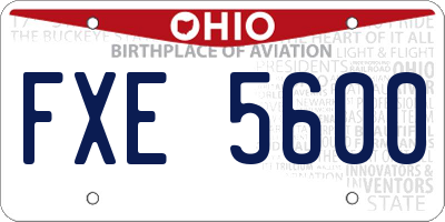 OH license plate FXE5600