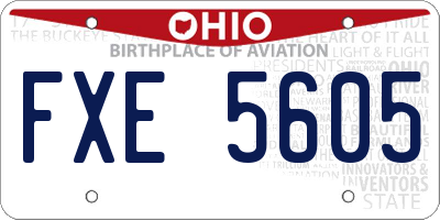 OH license plate FXE5605