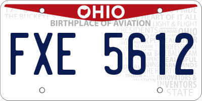 OH license plate FXE5612