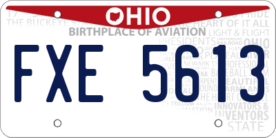 OH license plate FXE5613
