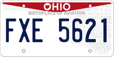 OH license plate FXE5621