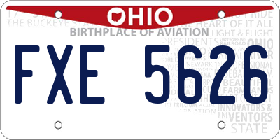 OH license plate FXE5626