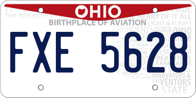 OH license plate FXE5628