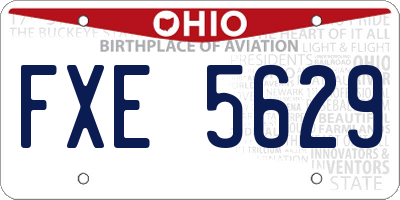 OH license plate FXE5629