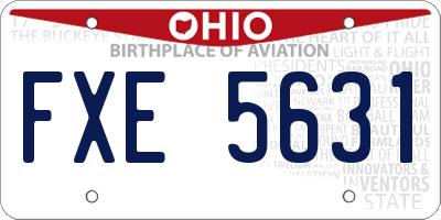 OH license plate FXE5631