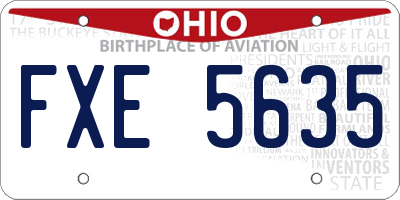 OH license plate FXE5635