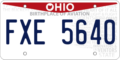 OH license plate FXE5640