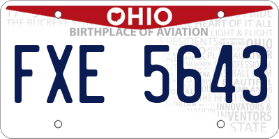 OH license plate FXE5643