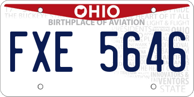 OH license plate FXE5646