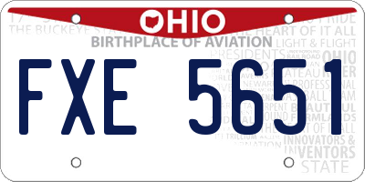 OH license plate FXE5651