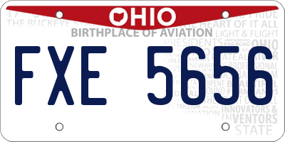 OH license plate FXE5656