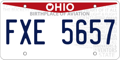 OH license plate FXE5657