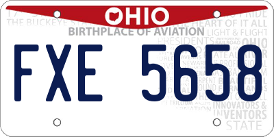 OH license plate FXE5658
