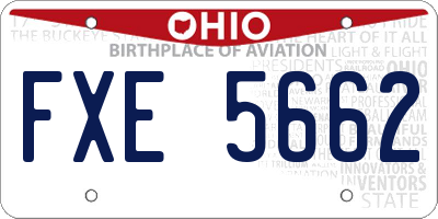 OH license plate FXE5662